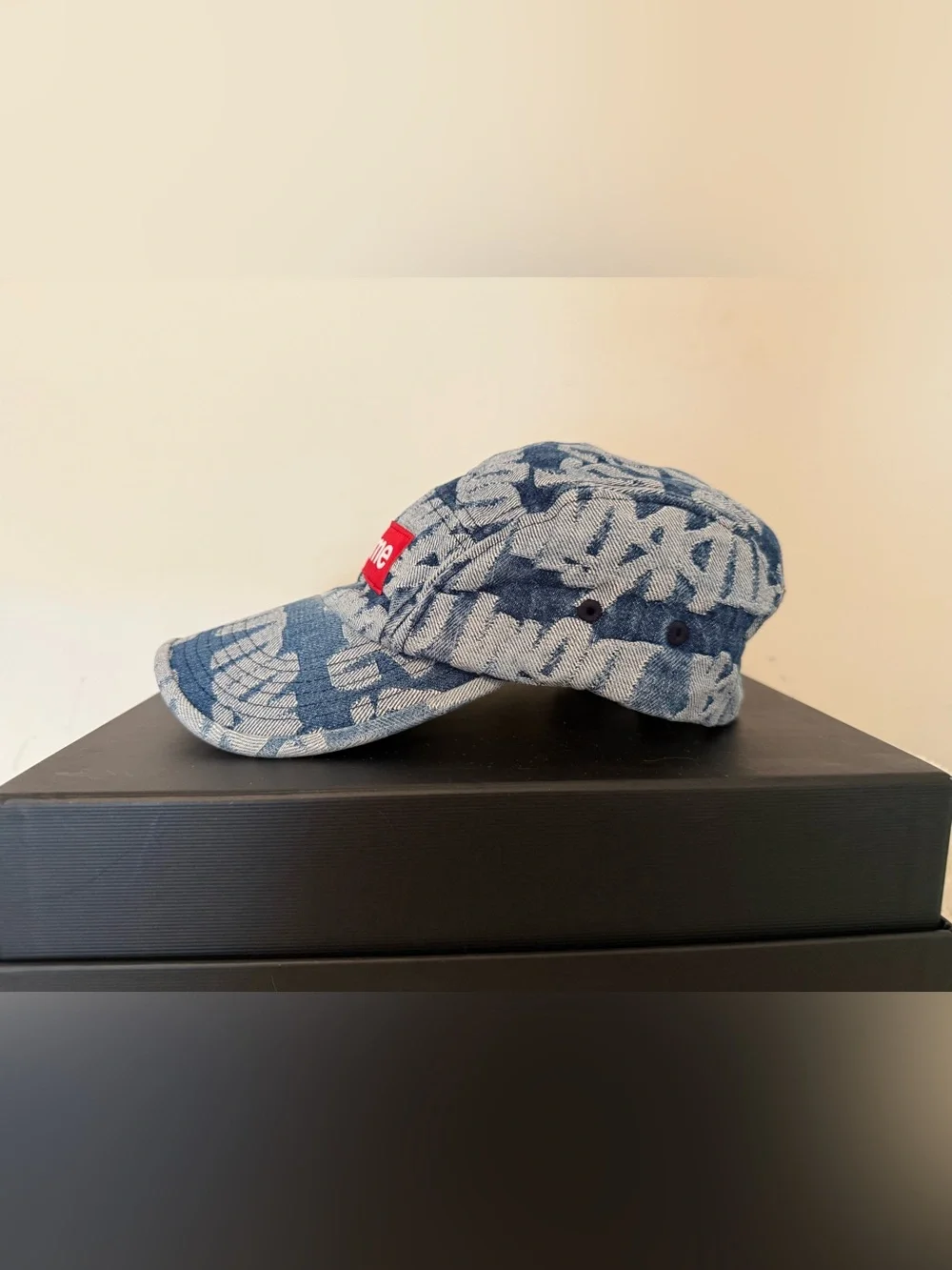 Supreme Fat Tip Jacquard Denim Camp Cap